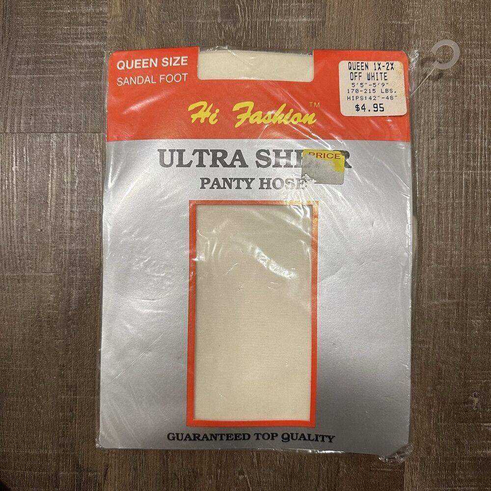 Hi Fashion Queen Size Ultra Sheer Panty Hose Off White Sandal Foot Nylon 170-215